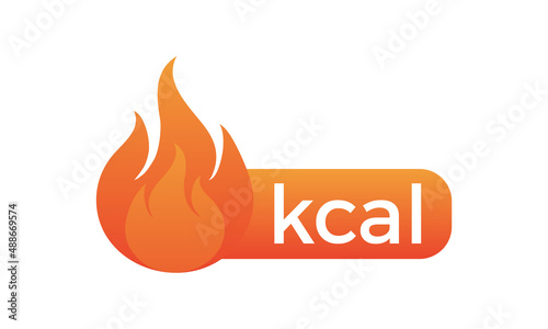Energy fat burn kcal fire icon. Kilocalorie hot logo vector weight fitness flame graphic icon. Vector