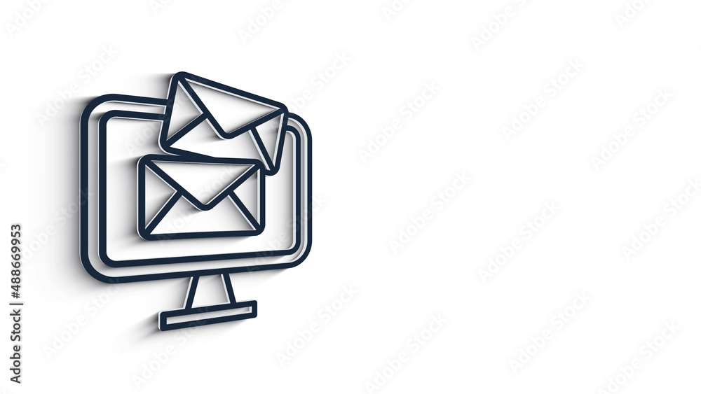 Social media 3D shadow icon design isolated on white background. Outline web icon. Motion graphics. Social media 3D shadow icon design isolated on white background. Outline web icon. Motion graphics.