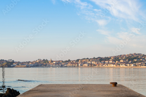 View of the small coastal town of panxon, spain photo