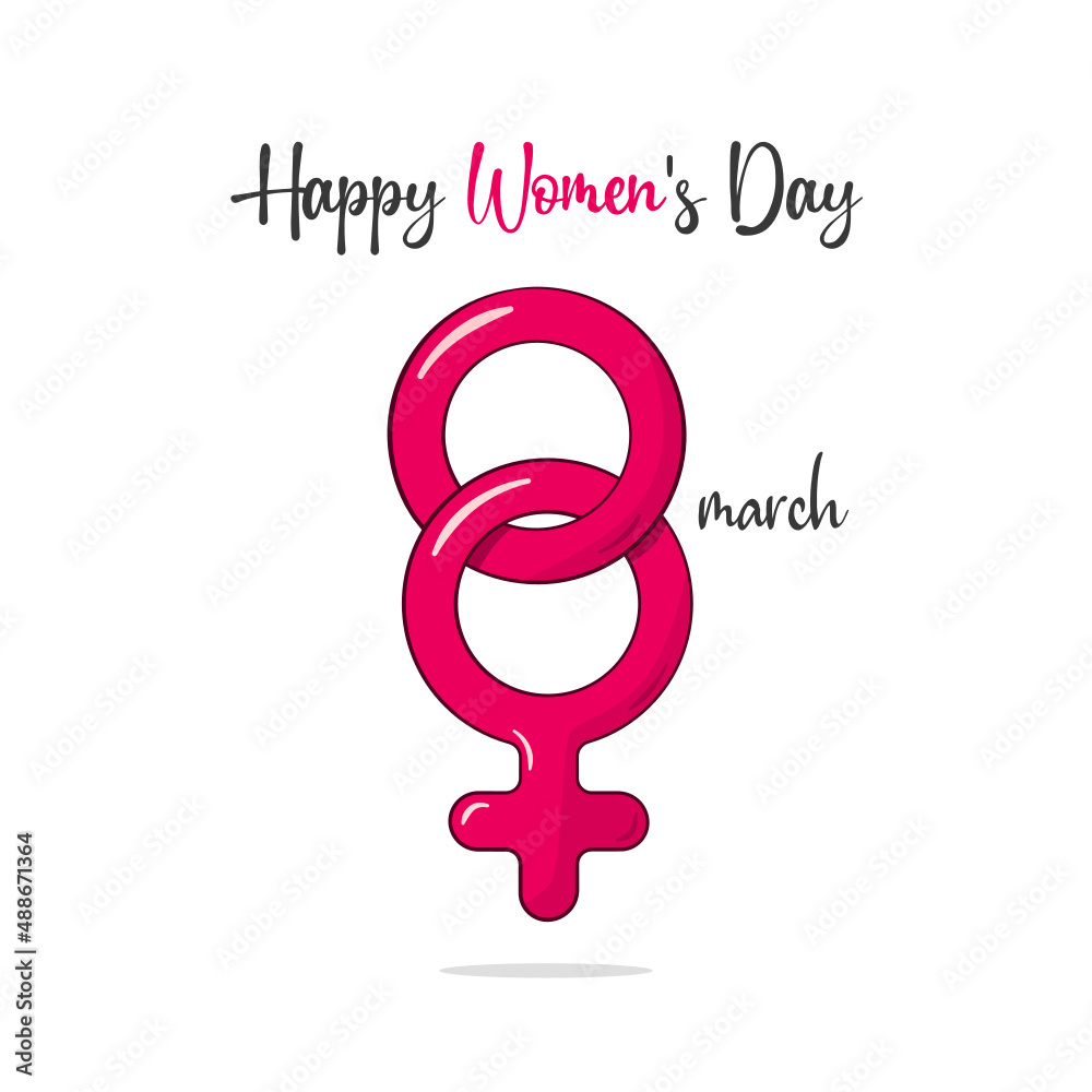 Fototapeta premium 8th March, Happy Women's Day. Vector illustration