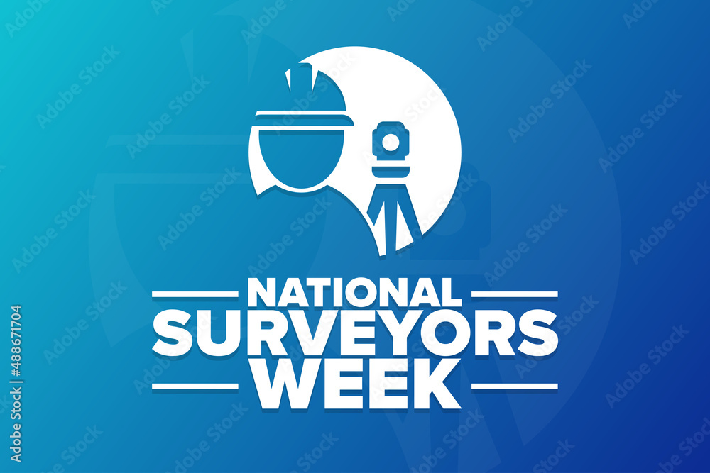 National Surveyors Week. Holiday concept. Template for background, banner, card, poster with text inscription. Vector EPS10 illustration. - obrazy, fototapety, plakaty 