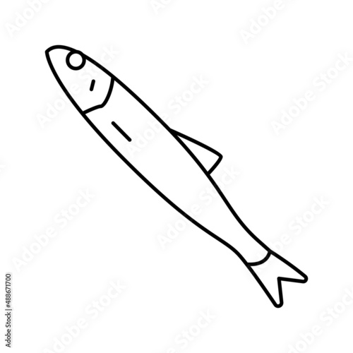 japanese anchovy line icon vector illustration
