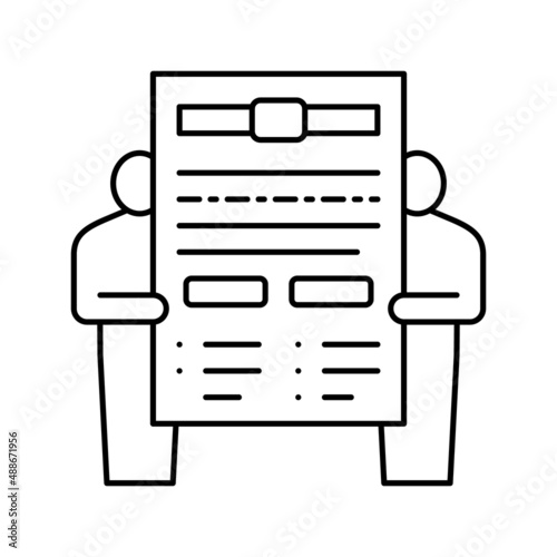leasing contract law dictionary line icon vector illustration