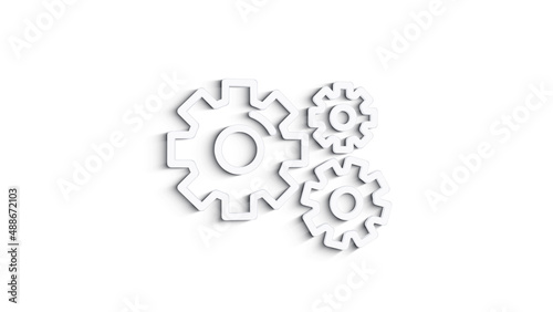 Outline web 3D shadow icons. Construction tools, building. Work safety. Motion graphics.