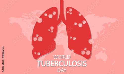 World TB Day lung lesions, vector art illustration.