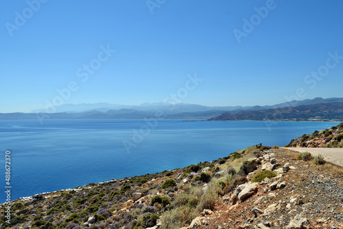 View on the an amazing road to the remote Balos lagoon on Crete