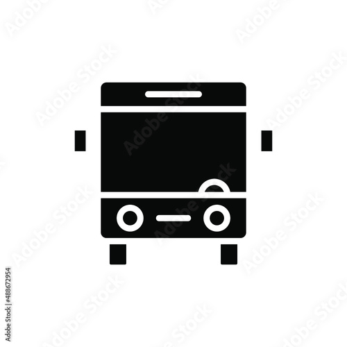 Bus, Autobus, Public, Transportation Solid Icon Vector Illustration Logo Template. Suitable For Many Purposes.