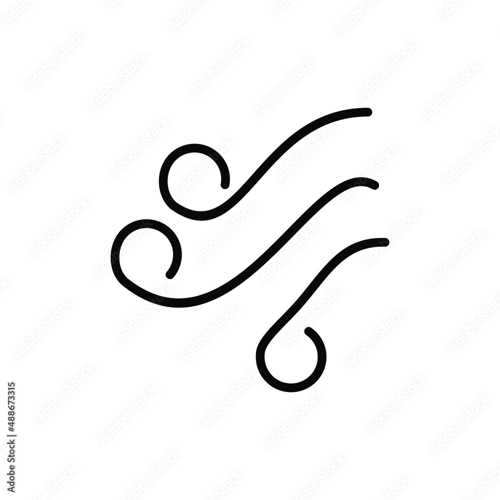 Wind, Air Solid Icon Vector Illustration Logo Template. Suitable For Many Purposes.