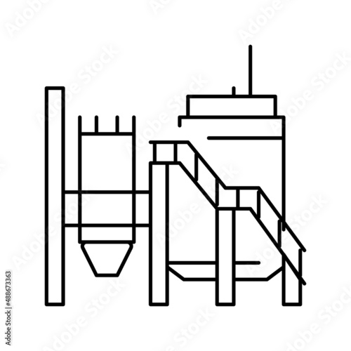mineral processing plant line icon vector illustration