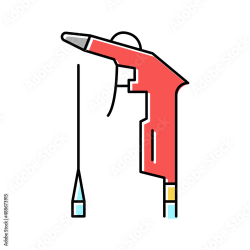 gun of air compressor color icon vector illustration