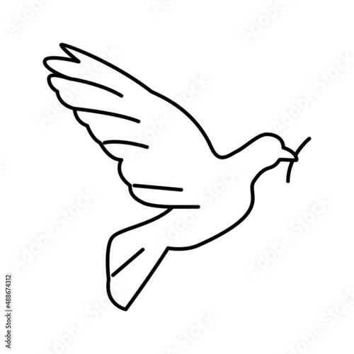 pigeon bird christianity line icon vector illustration