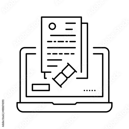 online processing audit line icon vector illustration