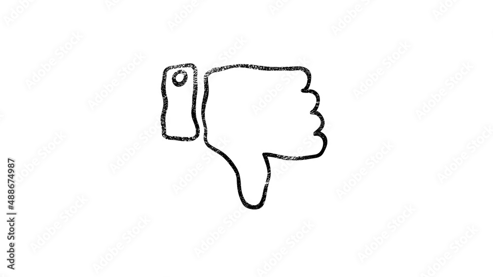 Social media hand draw icon design isolated on dark background. Outline web icon. Motion graphics.