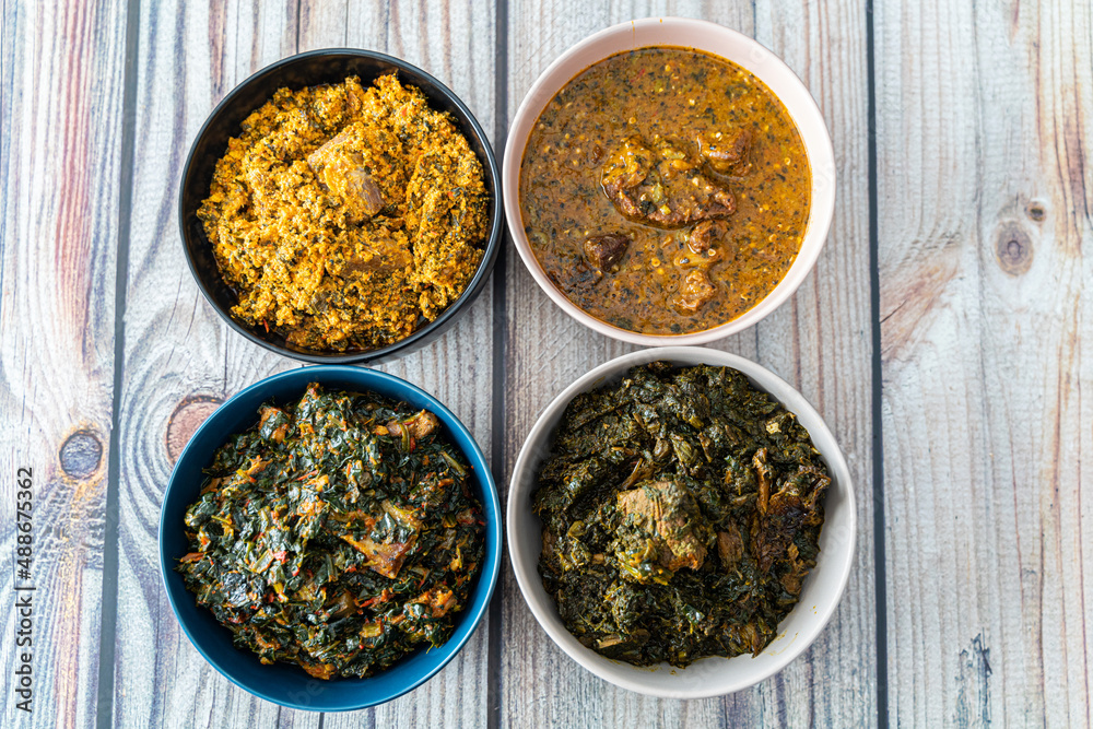 Egusi Ogbonno Vegetable and Afang soup - Nigerian sauces and soups