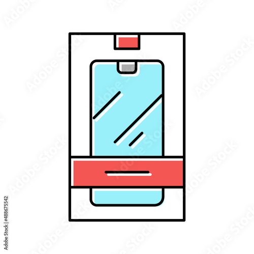 mobile phone box color icon vector illustration