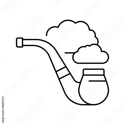 smoking pipe mens leisure line icon vector illustration