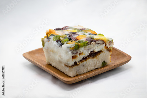 Korean food pumpkin rice cake on white background