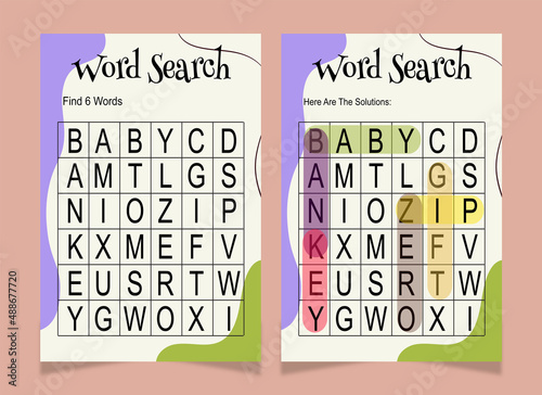 Word search word book for kids