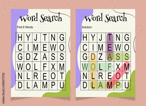 Word search word book for kids