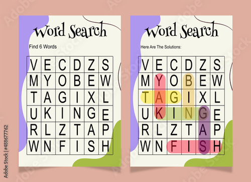 Word search word book for kids