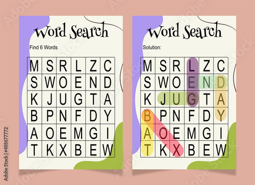 Word search word book for kids