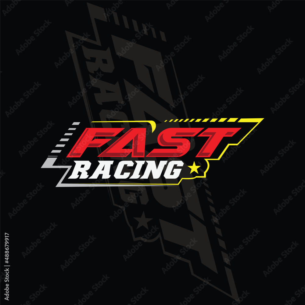 fast racing logo background design, automotive vehicle repair, suitable ...