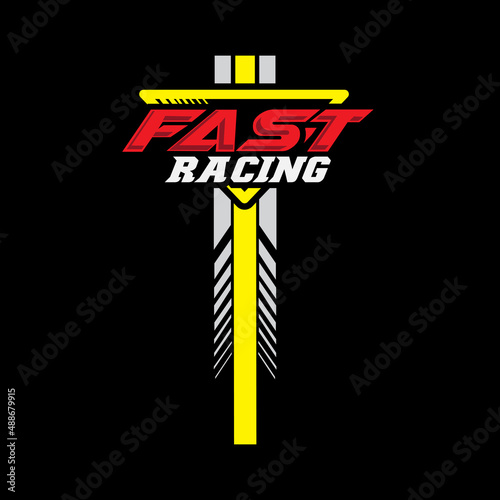 fast racing logo background design, automotive vehicle repair, suitable for screen printing, stickers, banners, teams, companies