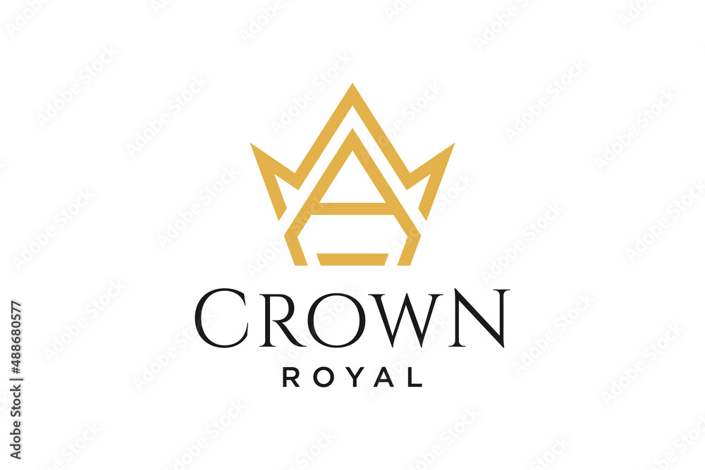 initial logo letter A with crown vector symbol illustration design initial logo letter A with crown vector symbol illustration design