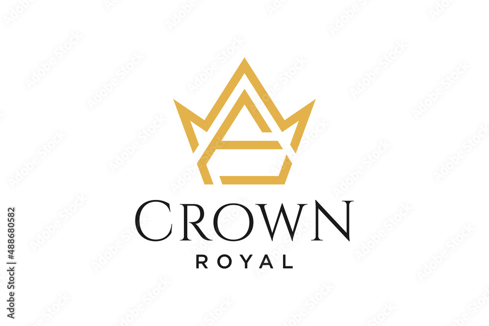 initial logo letter F with crown vector symbol illustration design initial logo letter F with crown vector symbol illustration design