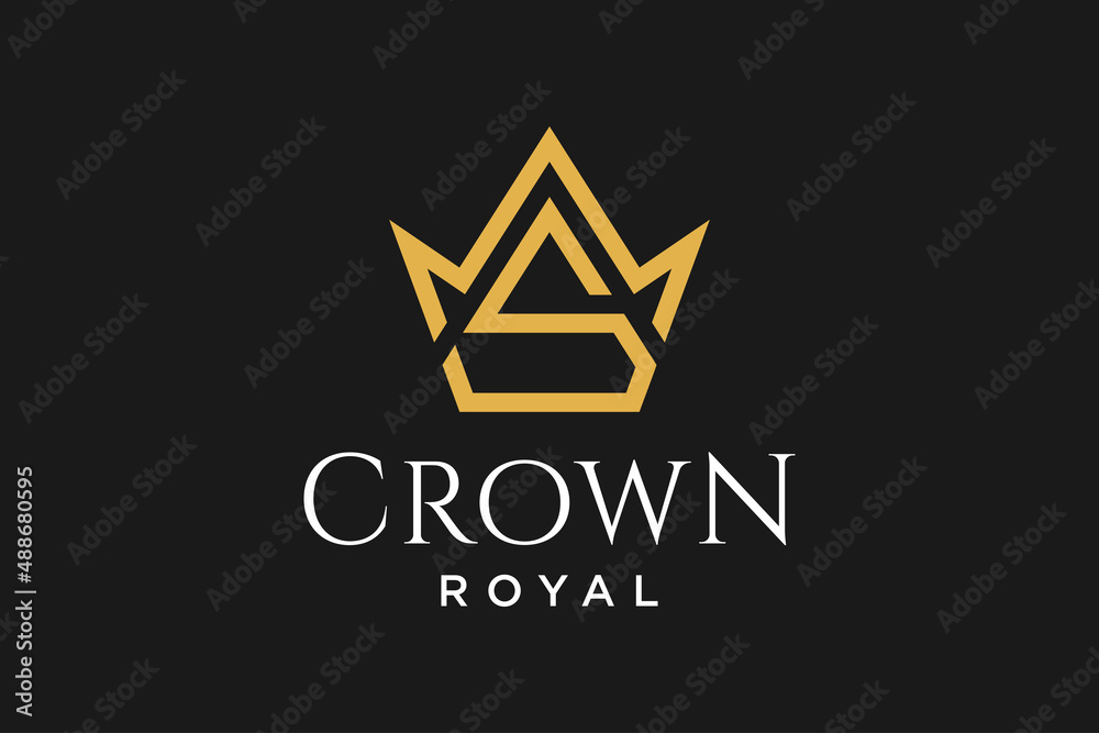initial logo letter S with crown vector symbol illustration design initial logo letter S with crown vector symbol illustration design