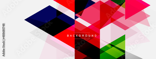 Color triangles composition, geometric abstract background. Techno or business concept, pattern for wallpaper, banner, background, landing page