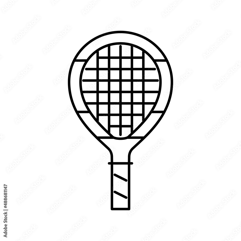 junior tennis racquet line icon vector illustration