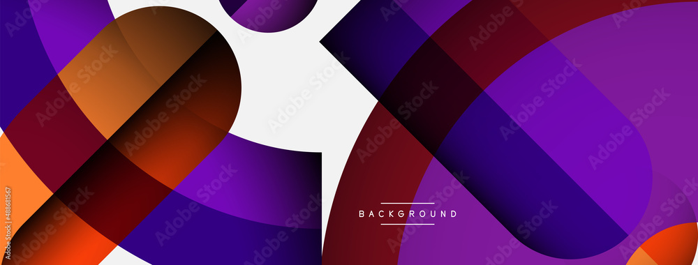 Obraz premium Geometric abstract background. Round shapes, circles, lines composition for wallpaper banner background or landing page