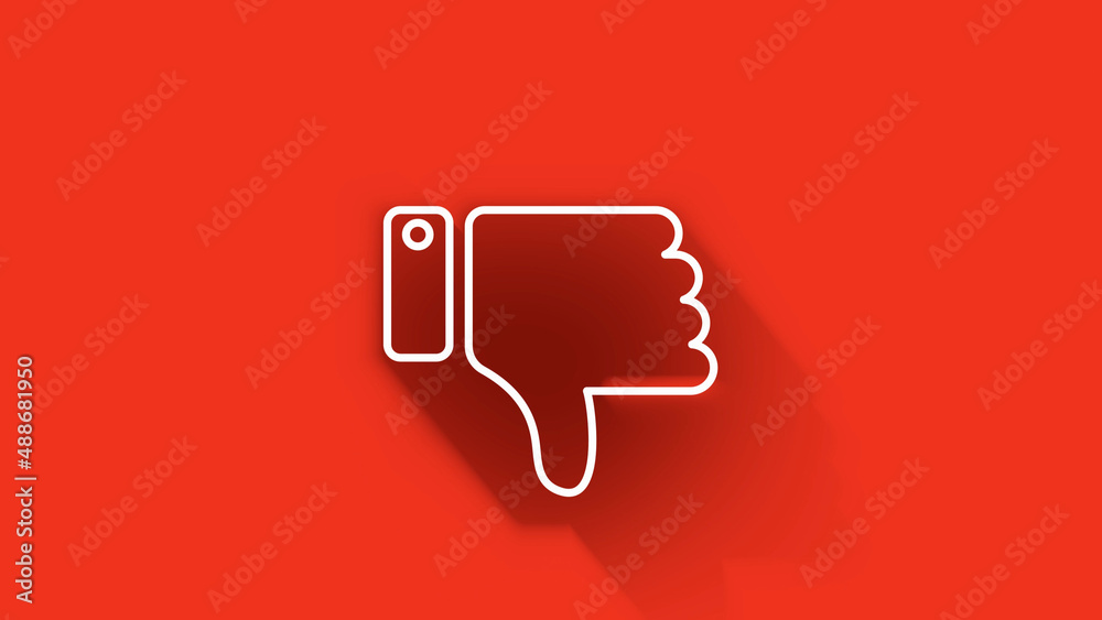 Social media long shadow icon design isolated on red background. Outline web icon. Motion graphics. Social media long shadow icon design isolated on red background. Outline web icon. Motion graphics.