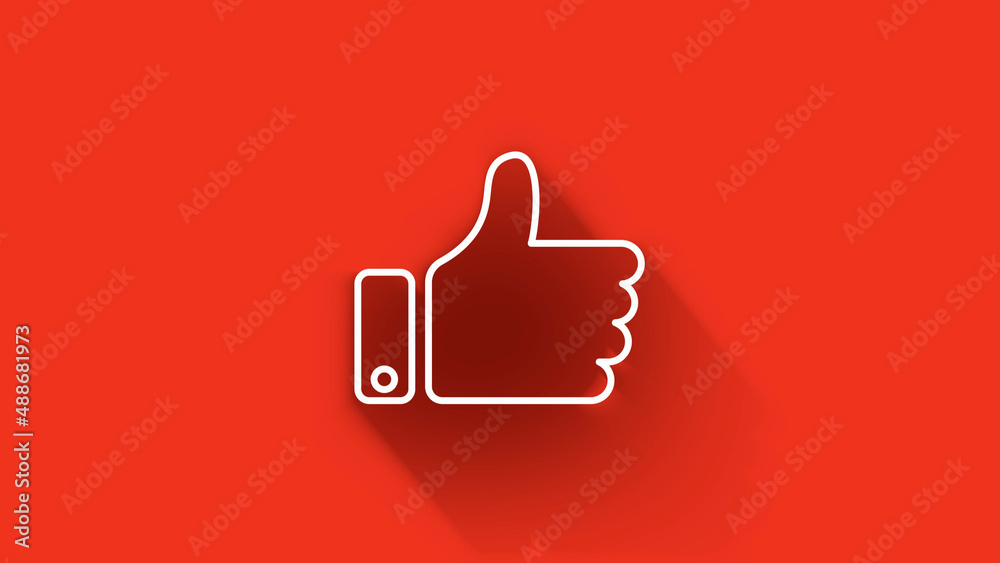 Social media long shadow icon design isolated on red background. Outline web icon. Motion graphics. Social media long shadow icon design isolated on red background. Outline web icon. Motion graphics.
