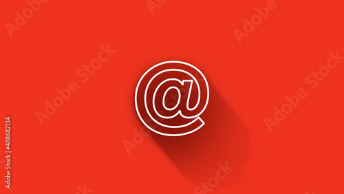 Web long shadow icon. Business. Email icon. Outline web icon. Motion graphics.