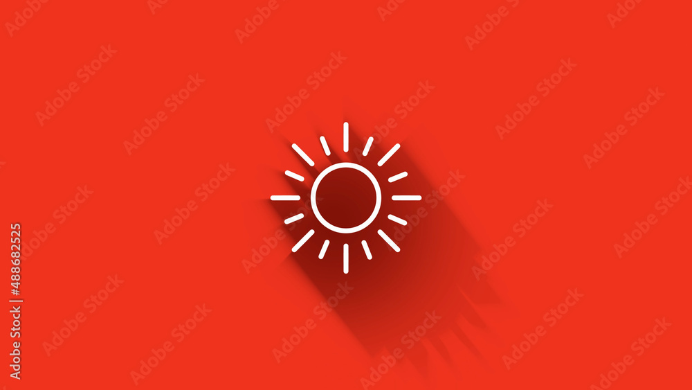 Social media long shadow icon design isolated on red background. Outline web icon. Motion graphics. Social media long shadow icon design isolated on red background. Outline web icon. Motion graphics.