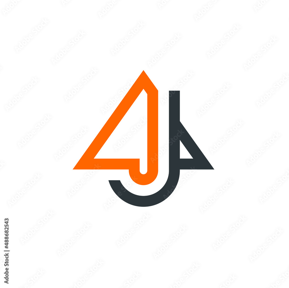 aj initial, aj logo template, vector art.