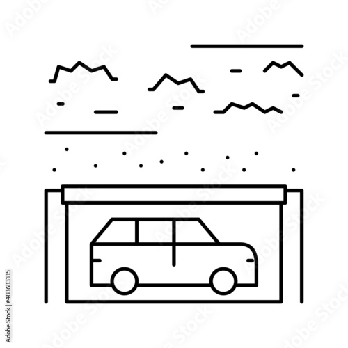 underground parking line icon vector illustration