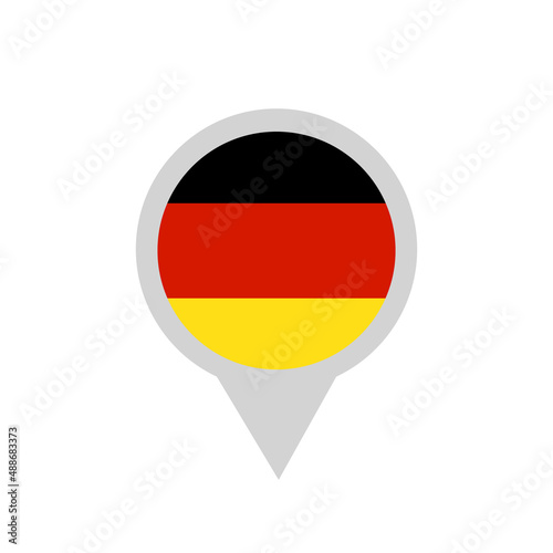 Germany Flag Location Icon. Flat Style