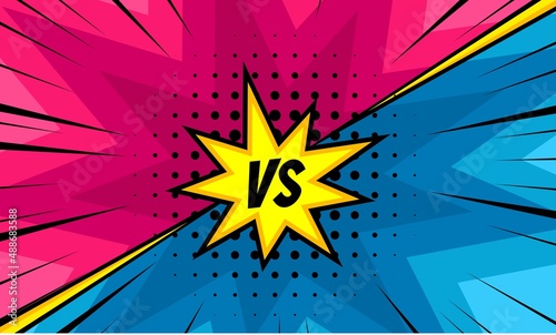 Comic cartoon versus background template