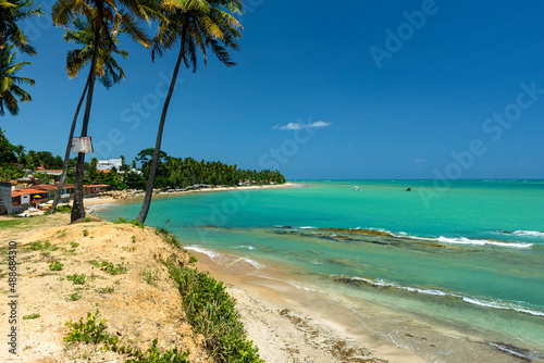 Fototapeta Naklejka Na Ścianę i Meble -  Japaratinga Beach, Alagoas, Brazil on February 10, 2022. Northeast Brazil.