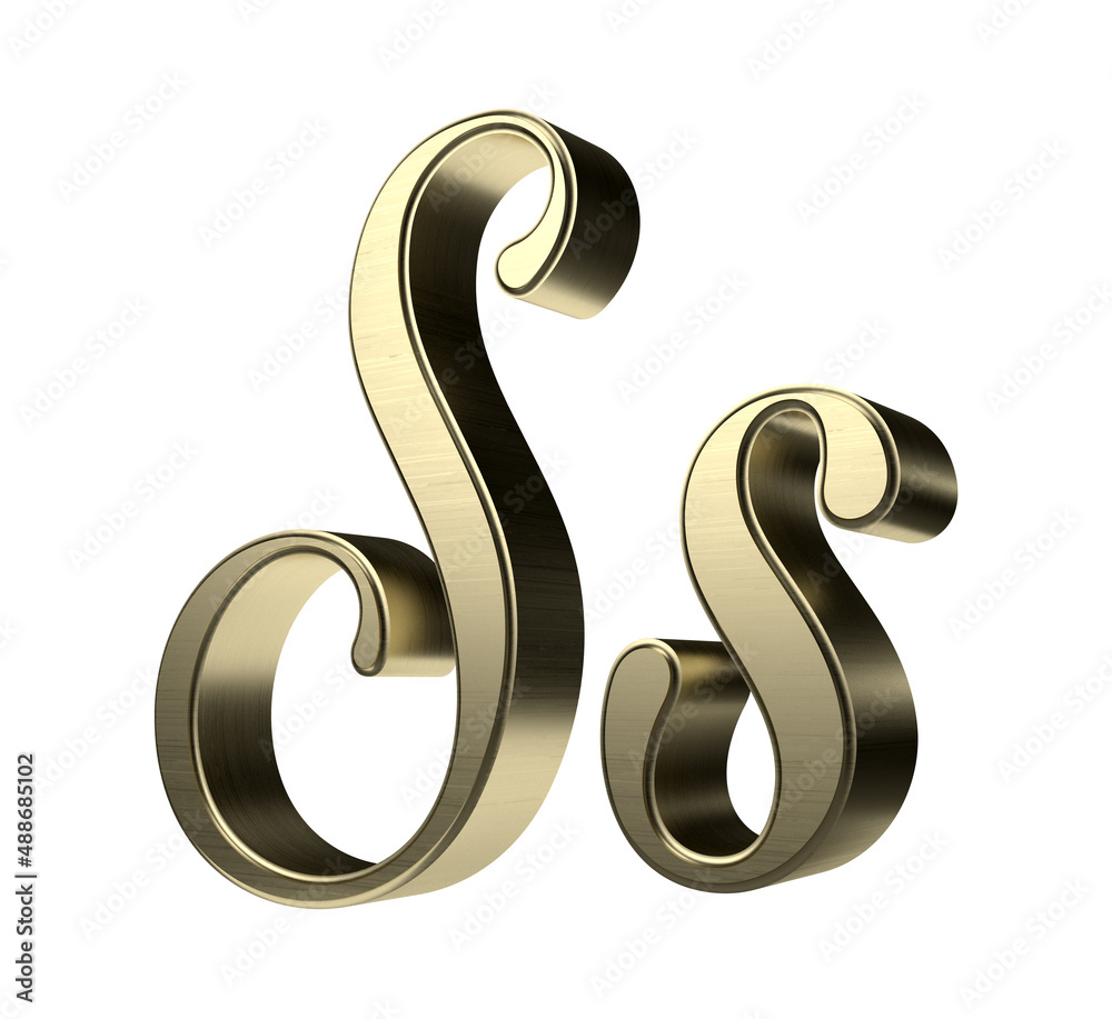 Isolated 3D Logo of Letter S on White Background. Isolated 3D Logo of Letter S on White Background.