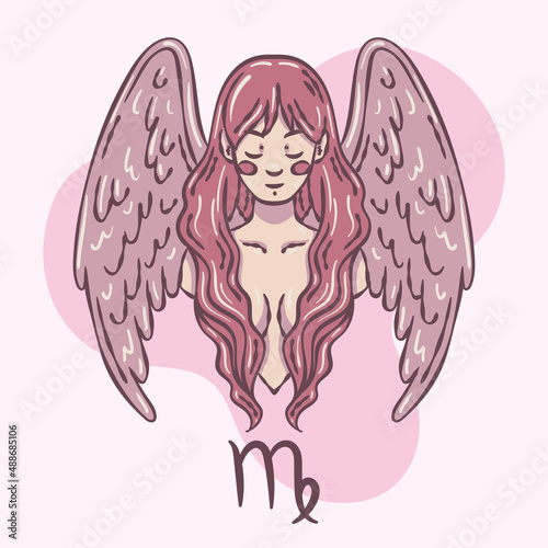 Isolated virgo zodiac sign sketch virgin Vector