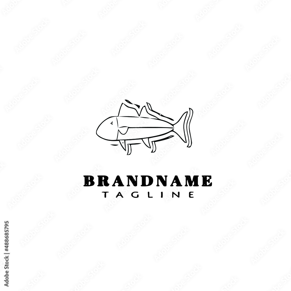 animal fish cartoon logo template icon design black isolated vector illustration animal fish cartoon logo template icon design black isolated vector illustration