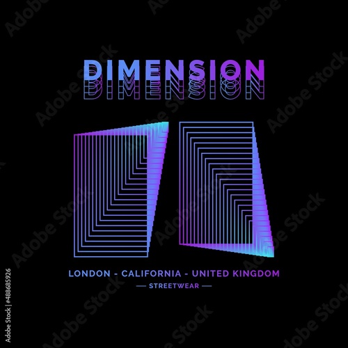 Dimension writing streetwear design, suitable for screen printing t-shirts, clothes, jackets and others