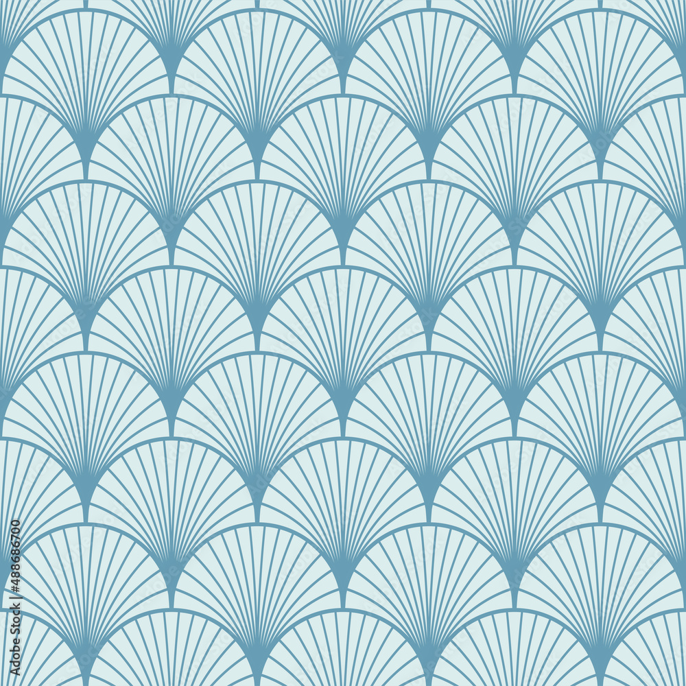 Japanese Flower Fan Vector Seamless Pattern Japanese Flower Fan Vector Seamless Pattern