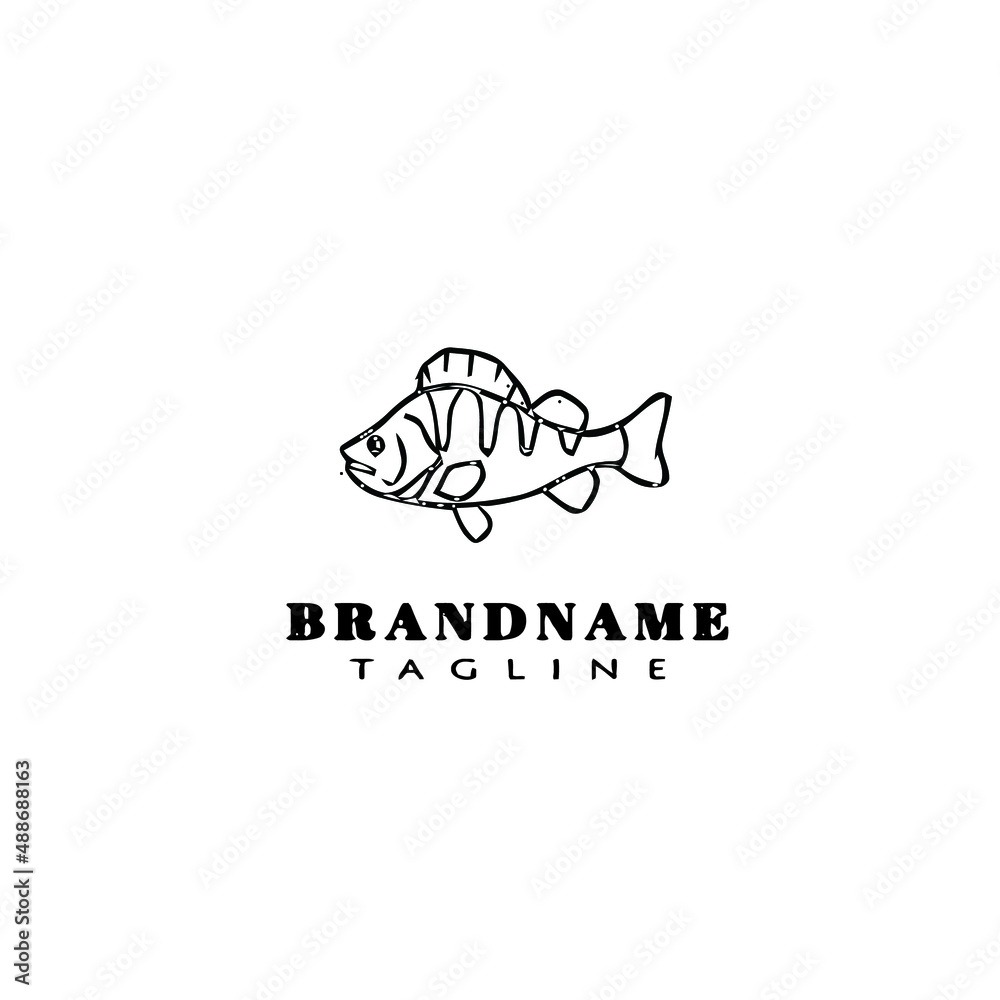 flounder fish logo flat icon design template black isolated vector illustration