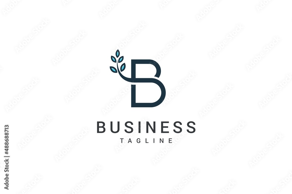 Letter B leafy natural logo Letter B leafy natural logo