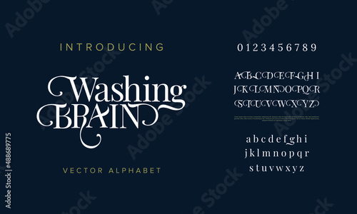Abstract wedding fashion creative alphabet. Luxury, elegant serif font. Creative vector font
